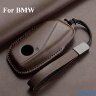 High Quality Leather Car Remote Key Case Cover Shell For BMW x1 u11 Series 7 735i 740Li X7 I7 G07 LC