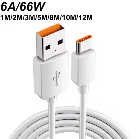 1M/2M/3M/5M/8M/10M/12M 66W 6A USB Type C Fast Charging Charger Cable For Samsung Huawei Xiaomi Mi Ph