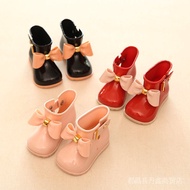 New Baby Children Mickey Minnie Jelly Rain Boots PVCCute Bowknot Boys Girls Waterproof Shoes Jelly Rain Boots Children's Rain Shoes