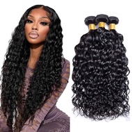 Water Wave Bundles Human Hair 28 30 32 Inch Color #1B Bundles Brazilian Virgin Remy Hair Extensions 
