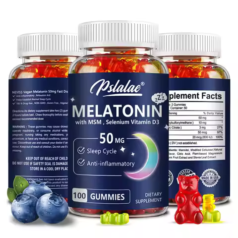 Melatonin Gummies 50mg - Sleep Support, Stress Relief, Improved Sleep Quality, Boosted Energy Produc