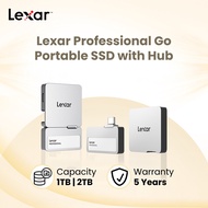 Lexar SL400 1TB /2TB Portable SSD Type-C Hub forMax 4K ProResVideo(External Solid State Drive)Silver