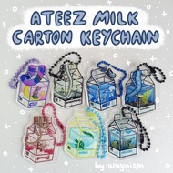 GANTUNGAN [READ DESCRIPTION] ATEEZ MILK CARTON KEYCHAIN KEYCHAIN