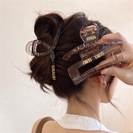 1Pc Ins Letter Hair Clip Retro Transparent Hairclaw Cross Shark Clips Square Hollow Ponytail Holder for Women