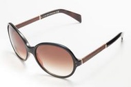 『珍妮妹妹』TOD'S 太陽眼鏡：全新正品，義大利，黑色橢圓框面，經典真皮造型鏡腳：TO 16-05F