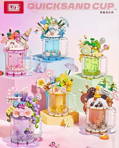 LOZ mini Blocks Building Toys DIY Bricks Cute Quicksand Cup Teens Gift Home Decor Women Prensents 42