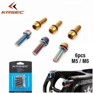 Baut Stem Sepeda Mtb Krsec Baut M5 / Baut M6 Titanium Bolts 6Pcs