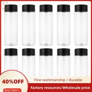 10Pcs 400Ml/13.5Oz Plastic Juice Bottle Transparent Coarse Cereals Storage Container Beverage Bottle