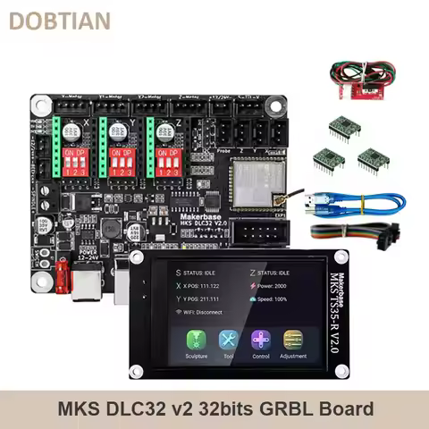 Grbl 32 bit CNC Shield Controller ESP32 WIFI MKS DLC32 V2.1 Offline Control Board TS24 Touchscreen f