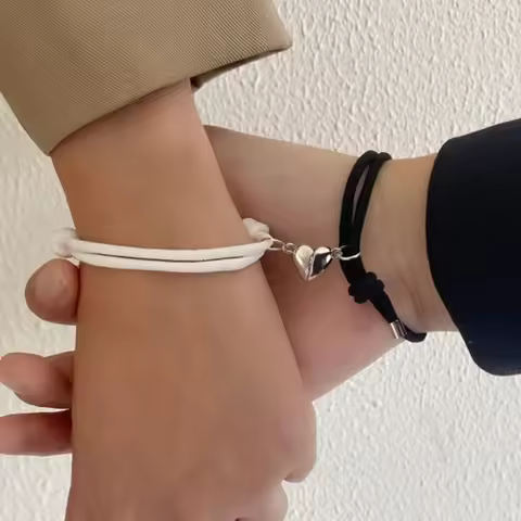 2 Piece Color Black White Hand Rope Love Magnetic Couple Good Friend Good Brother Party Student Trav