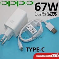 OPPO Charger VCB7CAEH Original 67 Watt SUPERVOOC Type-C Cable / Charger OPPO 67W Original Pengisian Daya Cepat Cesan OPPO Reno 9 8 7 8T 5G OPPO A78 A98 5G