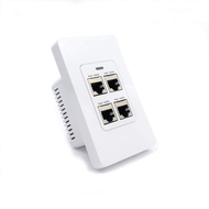 PoE Texas 4 Port Inwall Gigabit PoE Extender - Power Over Ethernet in-Wall Switch Plate with IEEE 80