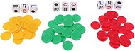 TX GIRL Bingo Chips Poker Chips Dice Set For Casino Style Recreational Game Accessories Red/Yellow/G