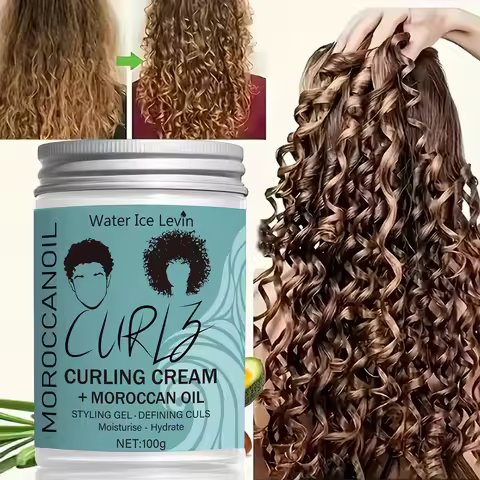 Coconut Oil Curling Cream - Hydrating Curl Definition, Softness & Shine, Frizz Control, Winter Hair 