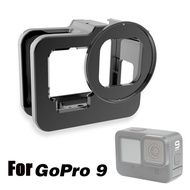 Aluminum Frame Cage Housing Case Shell Cover with Protective UV Filter For GoPro Hero 9 Black Camera