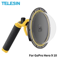 TELESIN 6'' Dome Port 30M Waterproof Housing Case With Floating Handle Trigger GoPro Hero 9 10 11 12 Black Underwater Cover