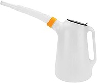 Performance Tool W4046 5 Qt. Oil Jug w/Lid - Measurement Markings, Pouring Handle, Flexible Spout, S