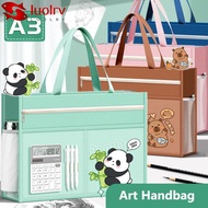 LUOLRV A3 Tutorial Bag, Canvas A3 Canvas Art Bag, Multifunctional Plus Size Six-Layer Waterproof Fil
