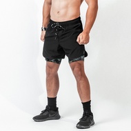 ASRV DK14 men's 2-layer gym shorts with youthful, dynamic form