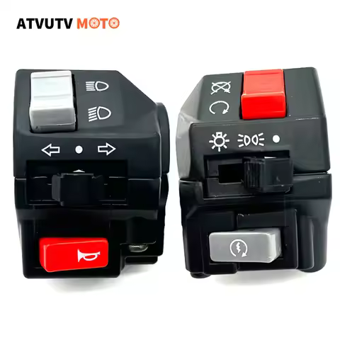 1 Pair Motorcycle Handle Bar Switches Horn Turn Signal Electric Start Handlebar Controller Switch Fo