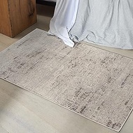 Calvin Klein Rush Distressed Abstract Ivory Beige 2'2" x 3'9" Area Rug, (2' x 4')