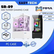 EASYTECH | MMA SR 89 MITX MATX Gaming PC Case Black and White (NO FAN/PSU INCLUDED)