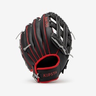 KIPSTA Baseball Glove Right-Hand Throw Adult - BA100 Black Red