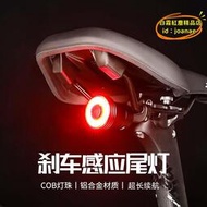 【優選】自行車尾燈公路車剎車感應警示燈USB防水車燈戶外山地車騎行燈