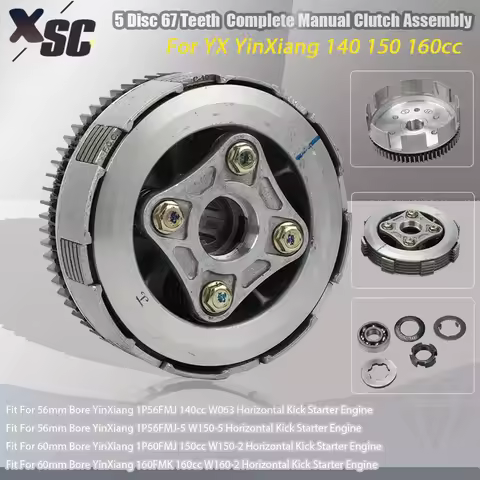 Motorcycle Clutch Assembly For YX YinXiang 140 150 160 CC 150cc 160cc 2V 4V W063 W150-5 Horizontal E