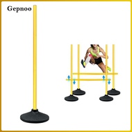 Gepnoo Soccer Training Agility Pole Adjustable PVC Hurdle Slalom Stick with Base Stand for Backyard 