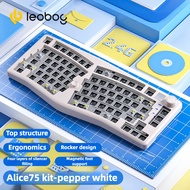 LEOBOG A75 Customized Alice Mechanical Keyboard Kit 2.4g Wireless Tri-mode Bluetooth RGB Diy Keycap 