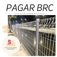 Pagar BRC Gi Galvanised Roll Top Security Fence  Pagar Tahan Cantik Kemas Moden Direct Kilang