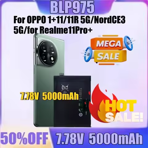 New 7.78V 5000mAh BLP975 for Oneplus BLP975 11PRO Plus ACE2 11 Battery for OPPO 1+11/11R 5G/NordCE3 