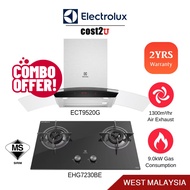 Electrolux Combo Hood & Hob Package | 90cm Chimney Hood & Built-in Glass Hob | ECT9520G + EHG7230BE 