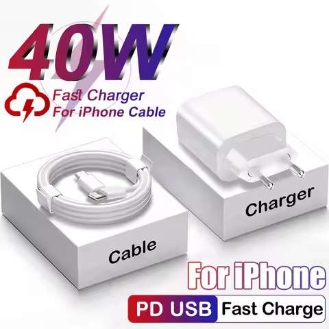 For iPhone PD 40W Charger For iPhone 14 13 12 11 15 16 Pro Max Fast Charging For iPhone 16 Plus 20W 