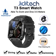Jiditech T3 Smart Watch Waterproof IP68 Able To Swim and Dive 3-5 Meters Heart Rate Blood Oxygen 2023 NEW Smartwatch Sale Original for Men Woman Sports