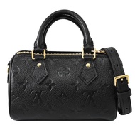 Louis Vuitton LV M82450 Nano Speedy 壓花小牛皮迷你兩用波士頓包.黑