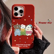 New Year ins Oil Painting Bunny Bear Phone Case