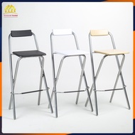 [Ready Stock]  Foldable Bar Chair Folding Chairs High Stool For Domestic Use Lounge Chairs High Chair Bar Stool PQWC