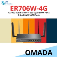 TP LINK Omada ER706W-4G AX3000 Dual-Band Wi-Fi 6 | 1 Gigabit WAN Port | 5 Gigabit WAN/LAN Ports | 5 