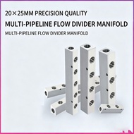 (Port To Port 32mm) 20x25mm G 1/4" BSP Female 2-12 Way Aluminium Alloy Distributor Manifold Splitter