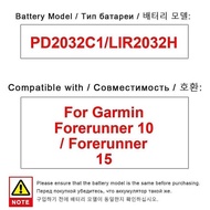 For Garmin Forerunner 10 15 PD2032C1/LIR2032H battery