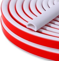 【New Upgrade】Silicone Weather Stripping Door Seal, 19.7 Feet Self Adhesive D-Shaped Door Weather Str