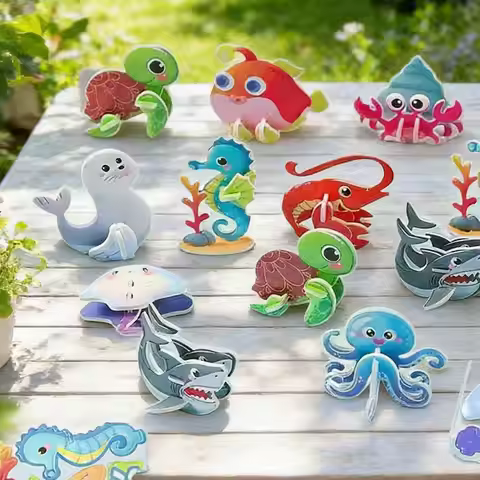 3d Jigsaw Puzzle For Kids Educational Fine Motor Skills Building Animal Figures 3D Jigsaw Puzzle Set