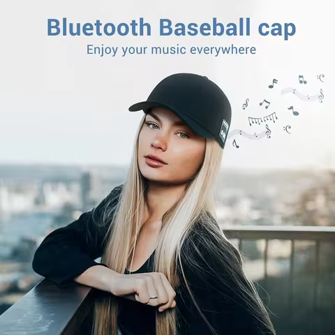 Hat with Bluetooth Speaker Adjustable Wireless Smart Speakerphone Cap for Outdoor Sport Wireless Blu