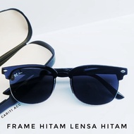 Men's and women's style glasses with black lenses, free box and wipe