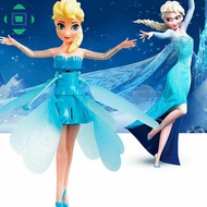 Disney Flyings Luminous Elsa Princess Dolls RC Toy Infrared Induction Drone RC Helicopter Fly Kids T