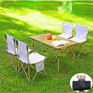 Outdoor Folding Table Camping Travel Car Portable Outdoor Table and Chair Set Aluminum Alloy Egg Roll Table/Foldable Camping Table For Outdoor Barbecue Fishing Picnic