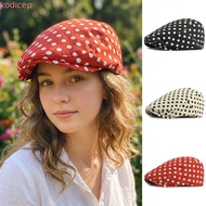 KODICEP1 Forward Cap, Visor Dot Leopard Polka Dot Beret, Fashion Cotton Y2k Korean Style Retro Paint