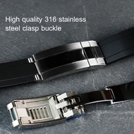 Adjustable 20mm Rubber Watch Band For Rolex Strap Submariner Daytona GMT 2 OYSTERFLEX Glidelock Buckle Watch Bracelet Oyster Perpetual Sky Dweller Yacht Master Explorer Watch Strap